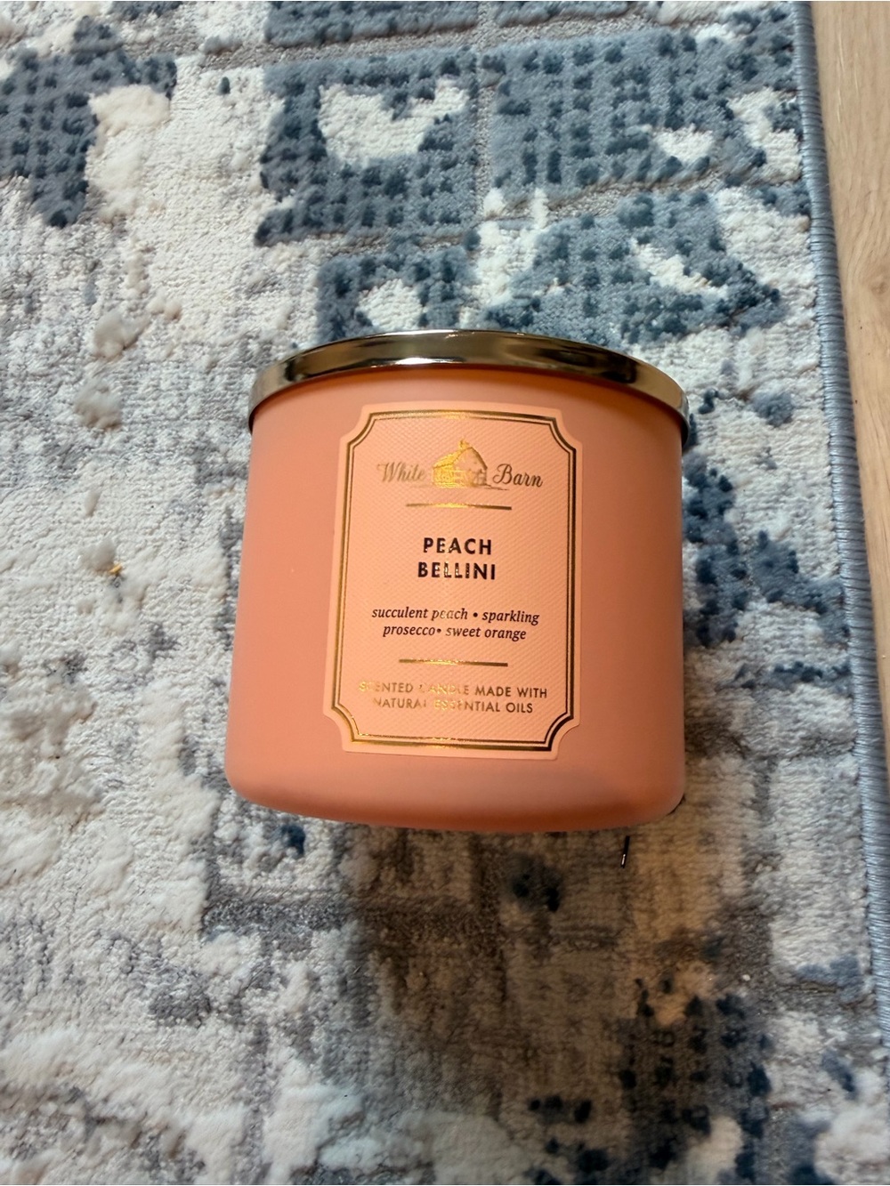 Bath & Body Works Peach Bellini Candle - Peach & Gold